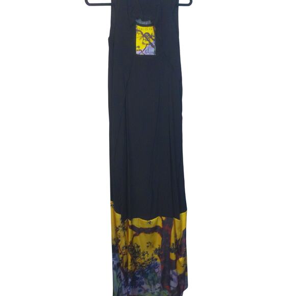 Artista Budapest Handmade Designer Sleeveless Graphic Maxi Dress Size Large - Picture 8 of 13